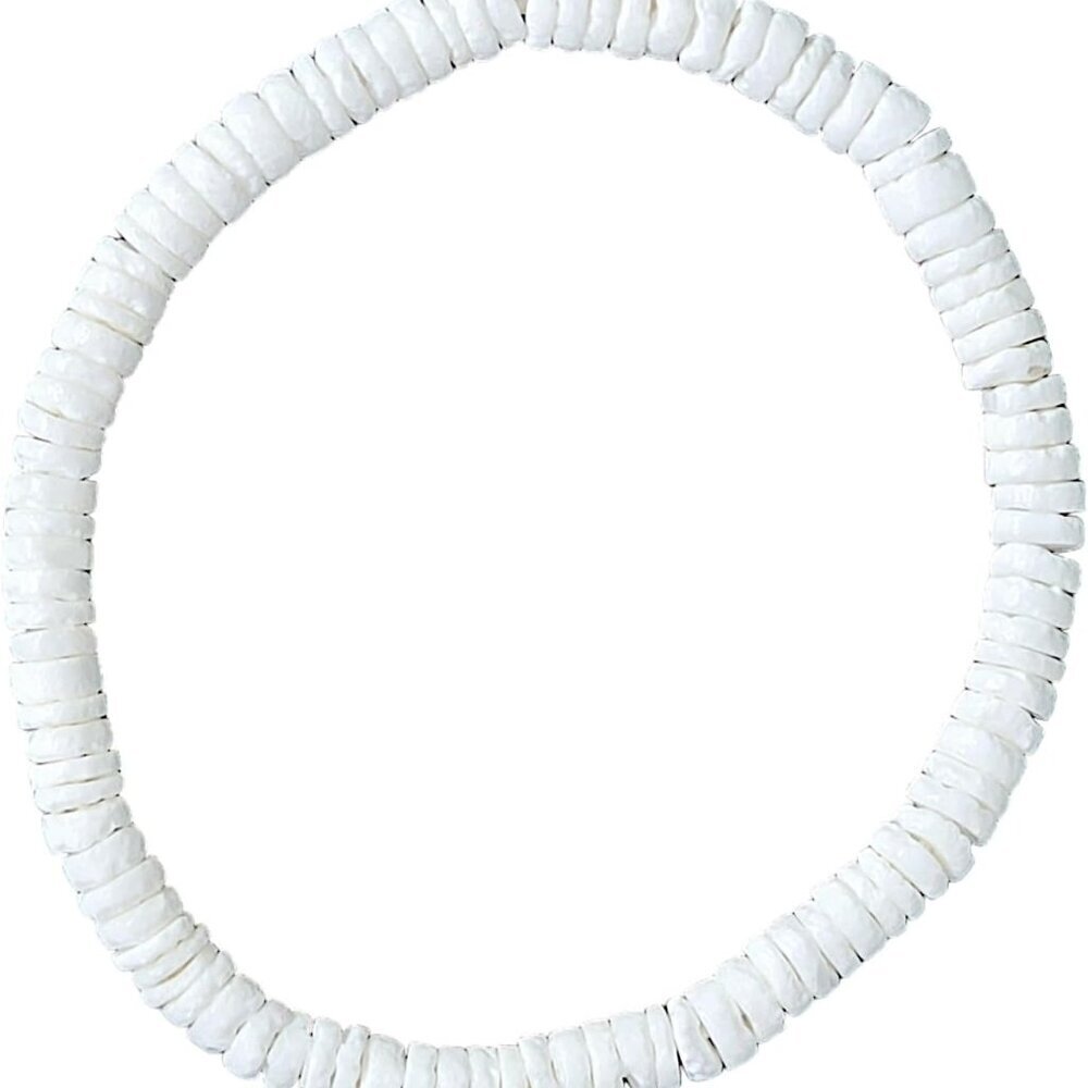 Stretch Puka Shell Bracelet White Genuine Beads Handcrafted Eco-Friendly Gift